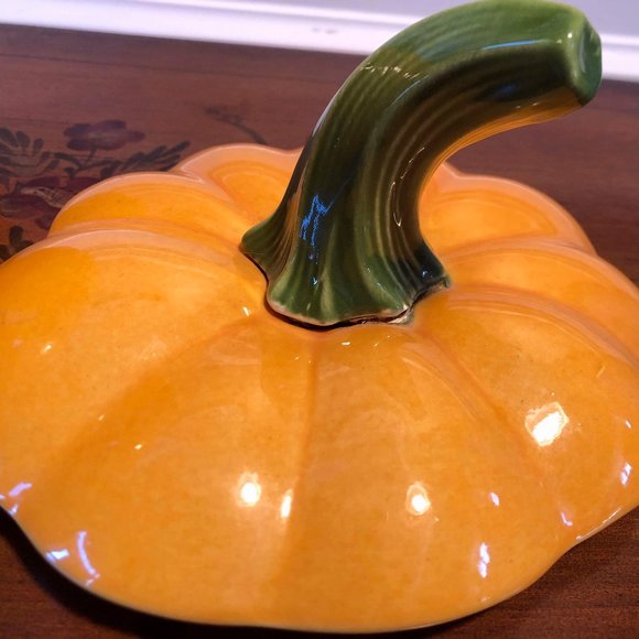 California pottery- Metlox MCM porcelain pumpkin cookie jar - Picture 6 of 11